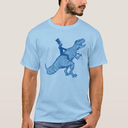 Abe Lincoln Riding A T-Rex T-Shirt (Voorkant)