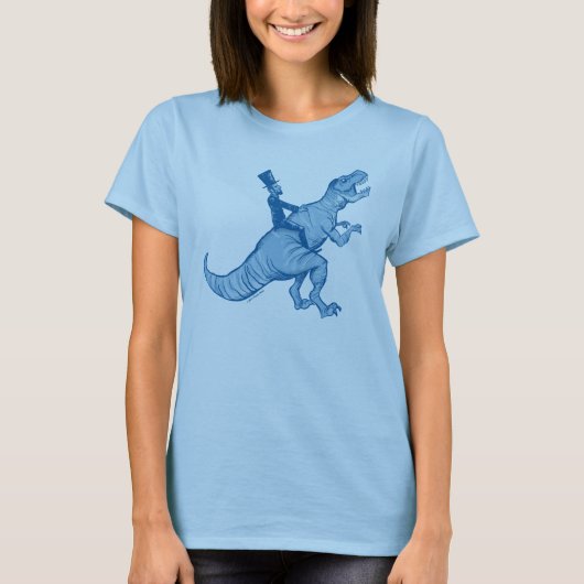 Abe Lincoln Riding A T-Rex Woman's T T-shirt (Voorkant)