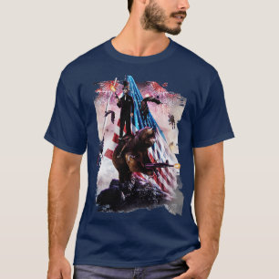 Abe Lincoln Riding Bear T-shirt