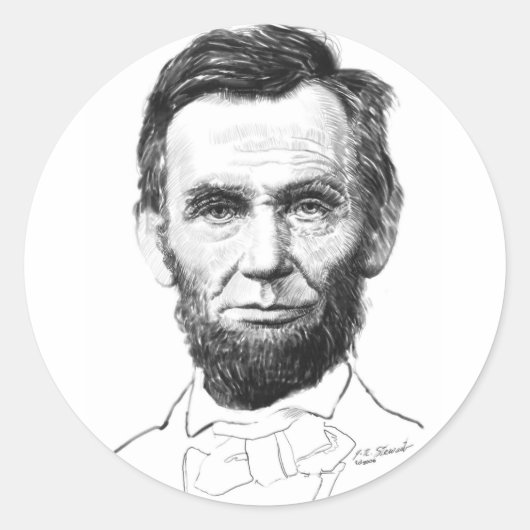 Abe Lincoln Ronde Sticker (Voorkant)
