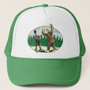 ABE LINCOLN: SASQUATCH HUNTER - Funny Bigfoot Logo Trucker Pet