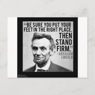 Abe Lincoln & "Sta vast" citaat Briefkaart