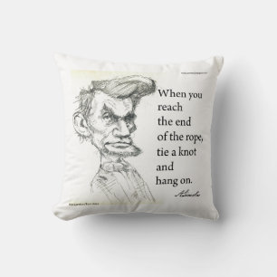 Abe Lincoln & "Vasthouden" Beroemde Quote Kussen