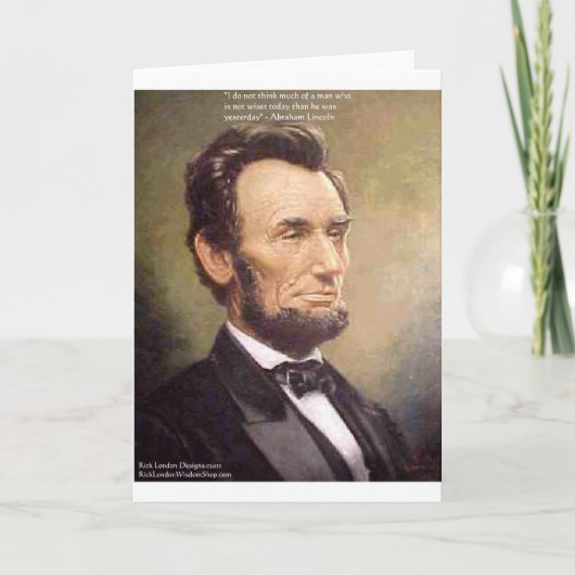 Abe Lincoln "Wiser Quote Cadeaux Tee - shirt Carte (Devant)