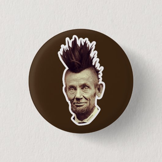 Abe met een Mohawk-Button Ronde Button 3,2 Cm (Voorkant)