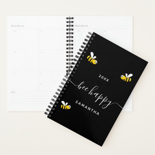 Abee joyeux noir mignon bourdon abeilles monogramm (Devant avec enveloppe)