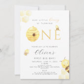 Abeille 1er anniversaire invitation (Devant)