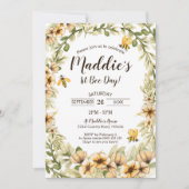 Abeille 1er Anniversaire Invitation 1er Jour de l' (Devant)