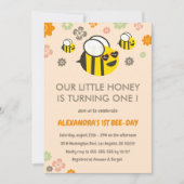 Abeille 1er anniversaire invitations Notre petit m (Devant)