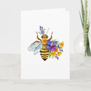 Abeille à fleurs avec plantes sauvages