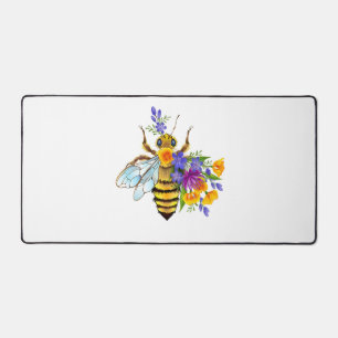Abeille à fleurs avec plantes sauvages
