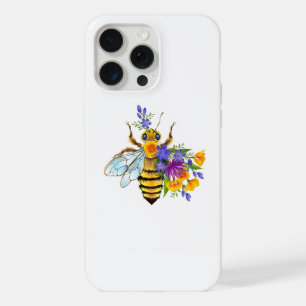 Abeille à fleurs avec plantes sauvages