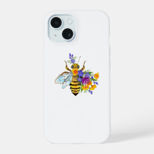 Abeille à fleurs avec plantes sauvages