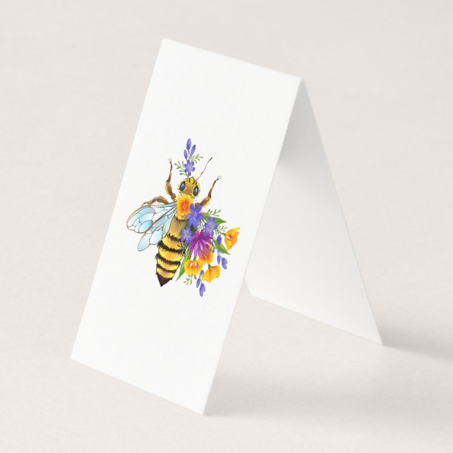 Abeille à fleurs avec plantes sauvages (Front)