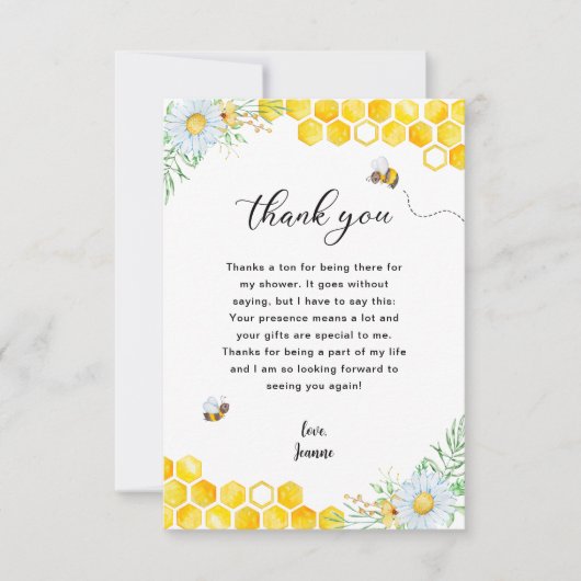 Abeille à miel florale Merci (Devant)