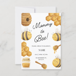 Abeille à miel, invitation à une baby shower