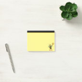 Abeille à miel mignonne moderne sur post-it noir e (Bureau)