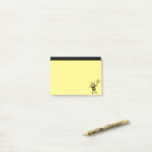 Abeille à miel mignonne moderne sur post-it noir e (Sur un bureau)