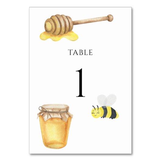 Abeille aquarelle - numéro de table de mariage (Par défaut)