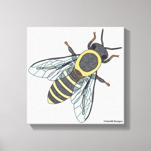 Abeille (blanc) - Toile (Recto)