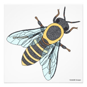 Abeille (blanche) - Impression photo