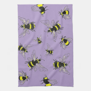 Abeille Bourdonnante Brillante sur Serviette de Cu