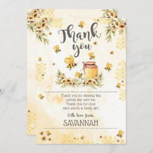 Abeille Carte de remerciements Abeille Merci plat