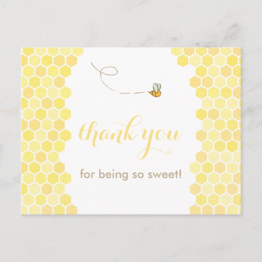 abeille, carte de remerciements, merci, chérie (Devant)