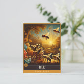 Abeille | Carte postale Famille Vintage Animal (Debout devant)