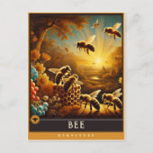 Abeille | Carte postale Famille Vintage Animal (Devant)