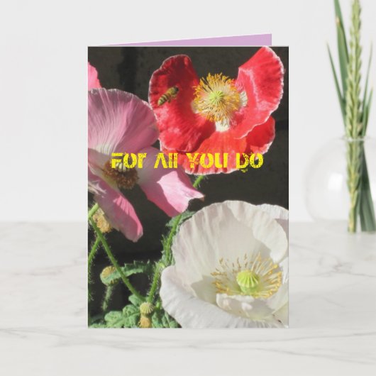 Abeille Dans La Carte de remerciements Des Pépites (Devant)