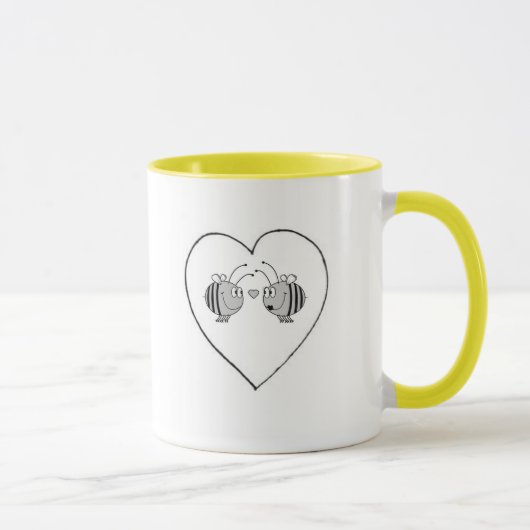Abeille dans la tasse de café d'amour (Droite)