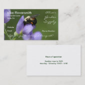 Abeille dans l'indigo - carte de visite (Devant / Derrière)