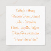 Abeille d'aquarelle et Carte de visite de miel de (Dos)