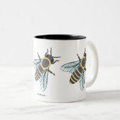 Abeille de miel (11oz) - Mug à deux tons (Devant droit)