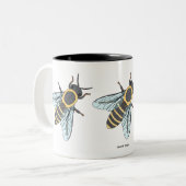 Abeille de miel (11oz) - Mug à deux tons (Devant gauche)
