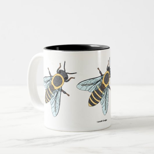 Abeille de miel (11oz) - Mug à deux tons (Devant gauche)