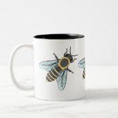 Abeille de miel (11oz) - Mug à deux tons (Gauche)