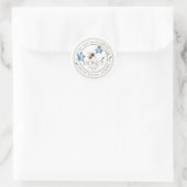 Abeille de miel et fleurs bleues Miel Étiquette bl (Sac)