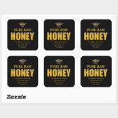 Abeille de miel noir et or | Nom du Étiquette et d (Feuille)