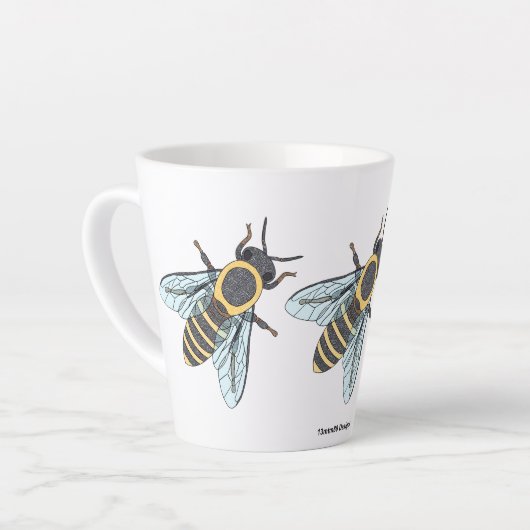 Abeille de miel (petite) - Mug latte (Angle gauche)