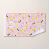 Abeille de miel rose (Serviette à main)