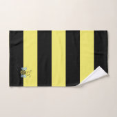 Abeille de miel sur bande noire et jaune (Serviette à main)