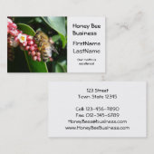 Abeille de miel sur le carte de visite d'arbre (Devant / Derrière)