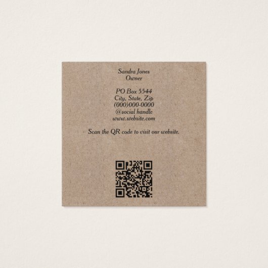 Abeille de miel sur papier Kraft avec code QR Cart (Dos)