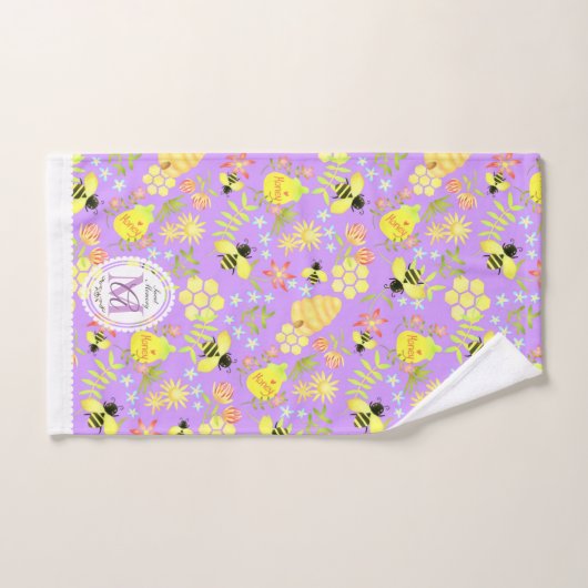 Abeille de miel violet (Serviette à main)