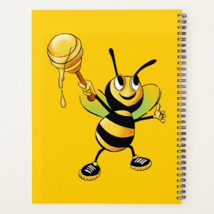 Abeille drôle avec cuillère à miel portant des bas