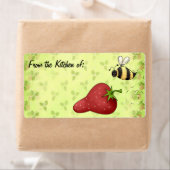 Abeille et fraise des Étiquettes de cuisine (En situation)