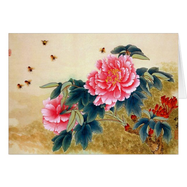Abeille fraîche de fleur de rose d'aquarelle de (Devant Horizontal)