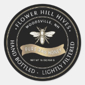 Abeille française avec bannière or Miel Étiquette  (Devant)